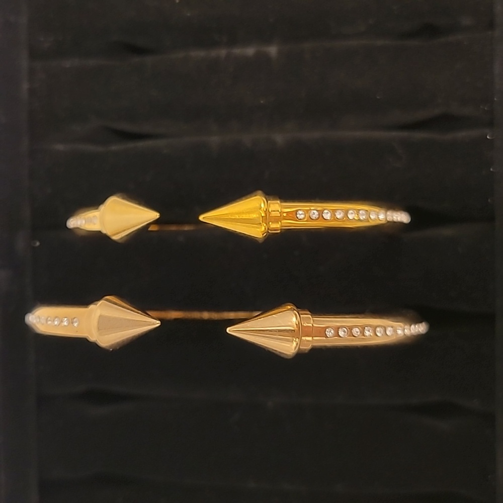 Vita Fede Mini Titan Side Surf Bracelet 24k Gold-Plated Clear Siam Unisex New